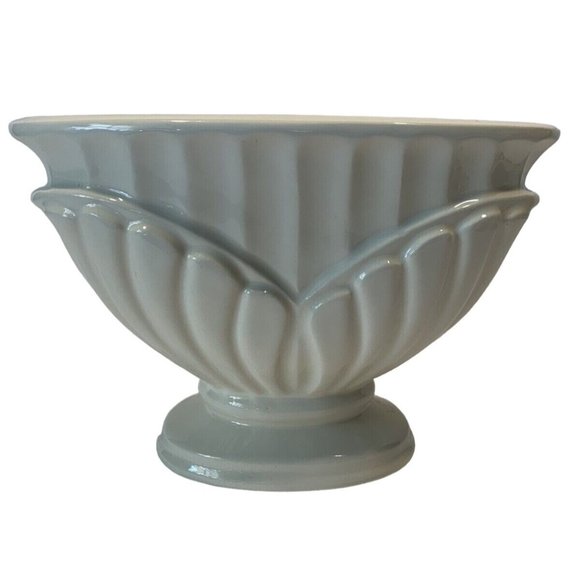 Vintage Haeger Oval Footed Planter 709-36 Cream Glossy Vase 1997 - Picture 3 of 9